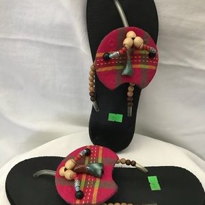 Hand crafted slippers made in Ghana